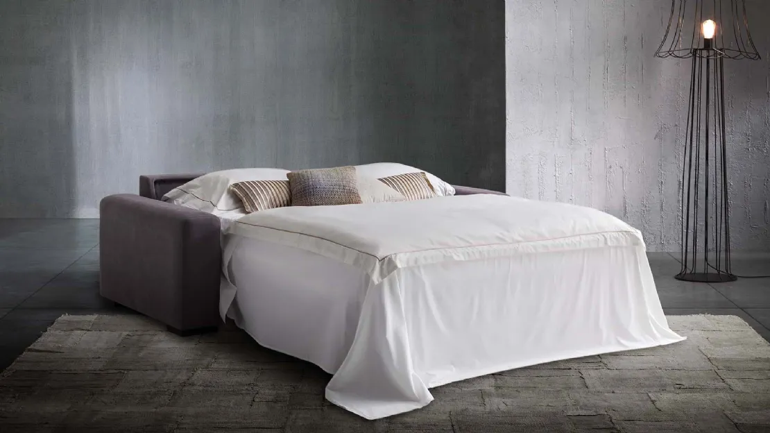 Divano letto lineare in tessuto